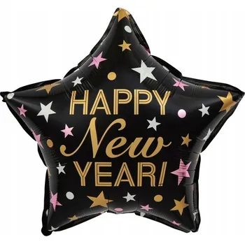 Balónek Balónek PartyPal Šťastný Nový Rok hvězda 45 cm