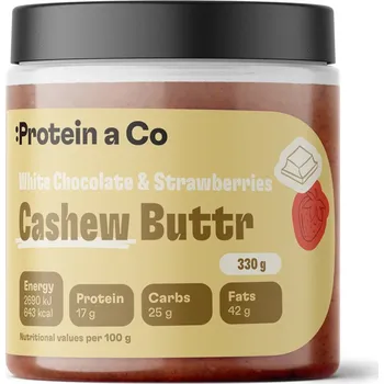 Protein a Co Kešu krém s bílou čokoládou a jahodami 330 g