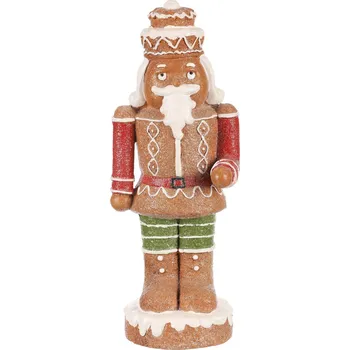 Vánoční dekorace Autronic Perníkový voják - figurka z MgO keramiky, hnědý s barevným zdobením