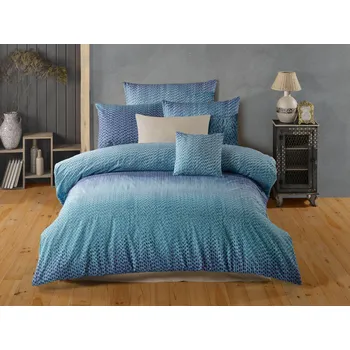 Brotex Povlečení bavlna 140x200, 70x90cm Guru blue Zapínání: nitěný knoflík