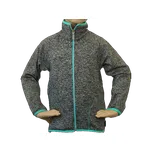 Funkční mikina šedý melír Fantom lemovka - mentolová Velikost: 110