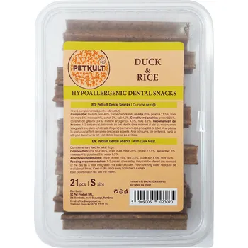Pamlsek pro psa Petkult Dental hypoaler. Duck / Rice 21 ks / S