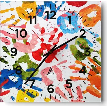 Hodiny Kuchyňské nástěnné hodiny 30x30 Pro děti Skleněné hodiny do obýváku Moderní Tiché