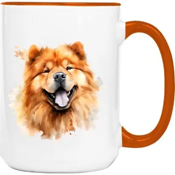 Hrnek velký barevný s potiskem Čau-čau 2