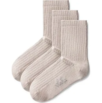 Dámské ponožky Vlnka 3 páry bavlněných teplých diabetických ponožek s aloe vera béžová velikost 35-38
