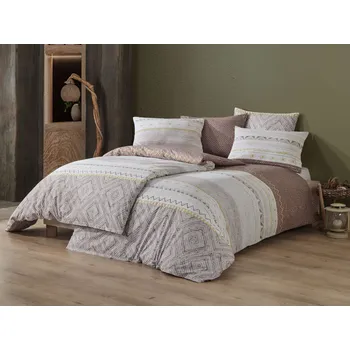 Povlečení Brotex Povlečení bavlna 140x200, 70x90cm Roma hnědá Zapínání: nitěný knoflík