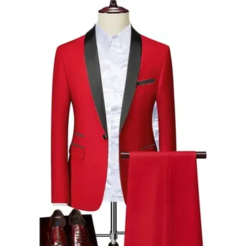 Pánský oblek Pánský oblek business MC114 Velikost: 3XL, Barva (Varianta): 2 Pcs Set Red 1