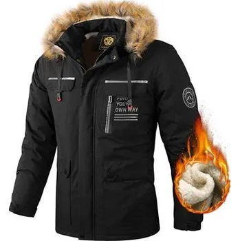 Pánský zimní kabát Pánská zimní bunda ND815 Barva: Černá, Velikost: 2XL