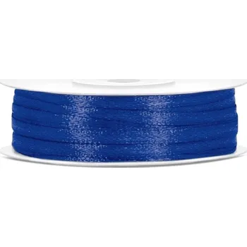 Stuha PartyDeco Stuha saténová královsky modrá 3 mm x 50 m - modré dekorační stuhy na svatební vývazky