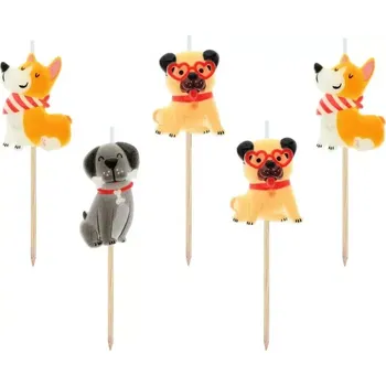 Dortové svíčky - Pejsci 5 ks (1 poslední kus!)