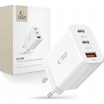 Výkonná síťová nabíječka USB-A USB-C Type-C PD 30W - 3 porty