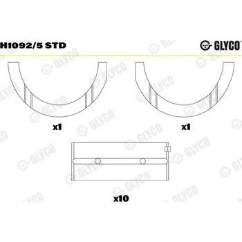 Kliková hřídel Hlavní ložiska klikového hřídele GLYCO H1092/5 STD
