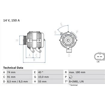 Alternátor Generátor BOSCH 0 986 080 810