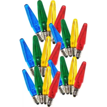 Vánoce Žárovky pro řetěz ASTERIA 14V/0,1A E-10 svíčky 20ks MIX barev (1ks)