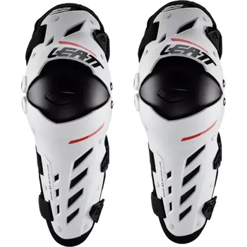 Chránič kolene Dětské kloubové chrániče kolen Leatt Knee Guard Dual AXIS Junior barva bílá/červená vel. S/M určená pro děti 10 až 14 let (PIVOTING HARD SHELL IMPACT FOAM PROTECTOR)