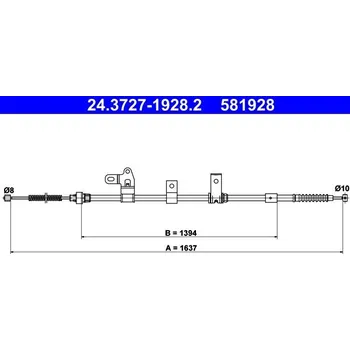 Lanko parkovací brzdy Tažné lanko, parkovací brzda ATE 24.3727-1928.2