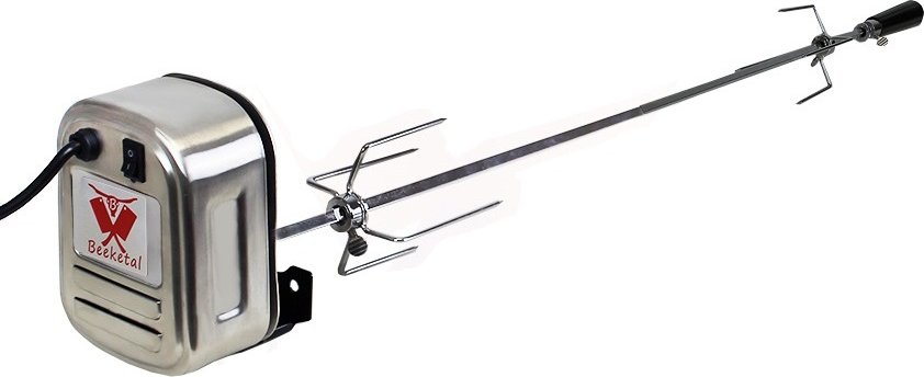 Grilovací otočný rožeň na kuře 1035 mm nerezový BEEKETAL BGS-e s motorem