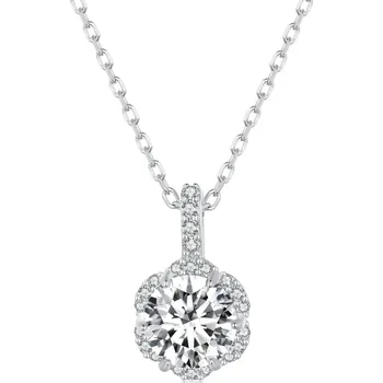 Řetízek Olivie Stříbrný náhrdelník 1ct 6,5mm MOISSANITE 9179 Ag 925; ≤2,2 g.