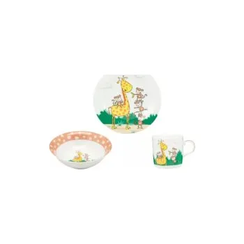 dětská jídelní sada Dětská jídelní sada 3 díly ŽIRAFA OPICE