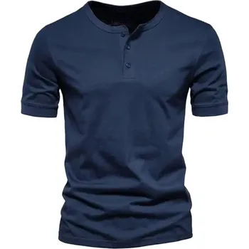 Pánské tričko s knoflíky Barva: Tmavě Modrá, Velikost: 3XL