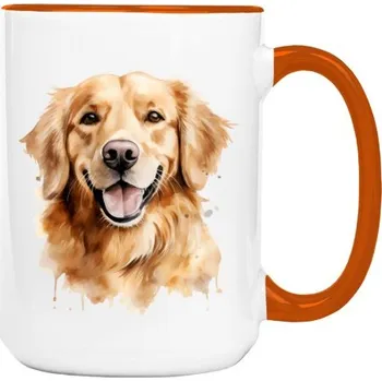 Hrnek velký barevný s potiskem Zlatý retrívr 3