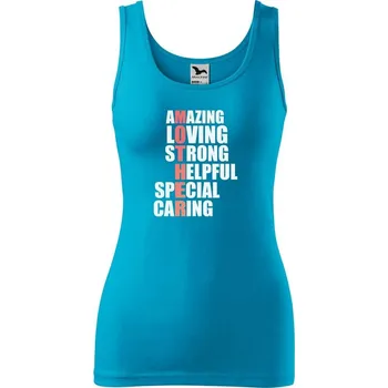 DOBRÝ TRIKO Dámské tílko s potiskem Mother Velikost: S, Barva: Tyrkysová