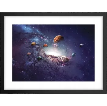 Obraz Obraz plakát v černém rámu do obýváku 40x30 kosmos foto plakáty na zeď