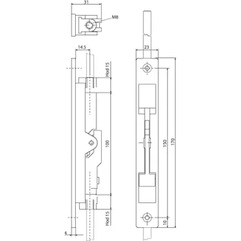 Dveřní kování ROTO DVEŘNÍ ROZVORA - STUBLINA - černá