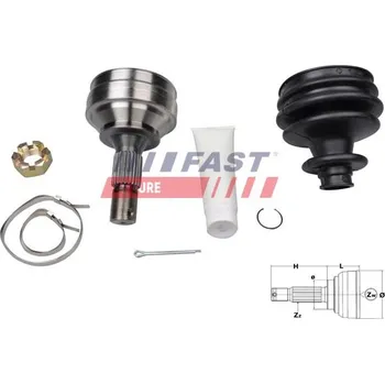 Poloosa kola Homokinetický kloub Citroen Berlingo 08> vnější 1.6 HDi FT25089K