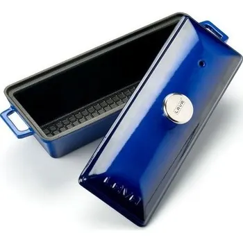 pekáč Litinová terina - modrá 26x8cm, smaltovaná LAVA Metal LVPEK826B (Lava Metal LVPEK826B terina z litiny s modrým smaltem na paštiky, chleba)