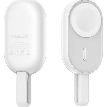 Powerbanka Externí baterie / power bank VEGER pro Apple Watch - USB-C - 1200mAh - kompaktní - bílá