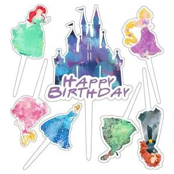 Jedlá dekorace na dort Zápich do dortu disney princezny - Cakesicq