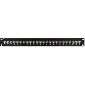 Patch panel PP-144 24P/BNC - černá 19" patch panel 1U, 24 portů BNC