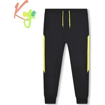 Dětská móda Chlapecké funkční tepláky Kugo WT7304B černá / zelený pruh