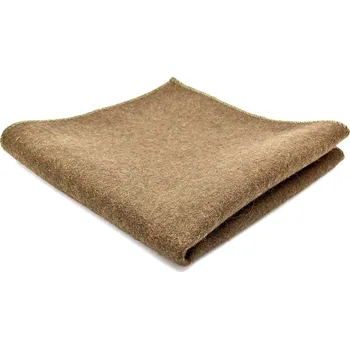 Kravata Světle hnědý vlněný kapesníček do saka, ručně vyrobený - Tailor Toki