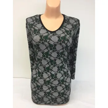 Dámská tunika PULOVR- halenka s krajkovým motivem KLAS, Barva Zelená, Velikost XXXXL58, Materiál 96% Viskoza 4% Lycra