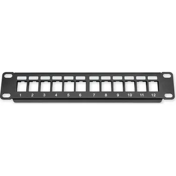 Patch panel PP-109 12P empty 10" patch panel 1U, 12 pozic, neosazený