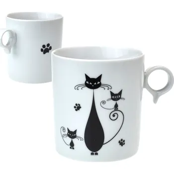 Český porcelán, Dubí Hrnek 320 ml RESET Black Cats Mix dekorů 6 ks