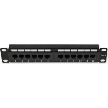 Patch panel PP-111 12P/C6 10" patch panel 1U, 12 portů C6