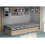 Nabytekmorava Válenda Junior 200x80 cm bez čela, matrace pružinová barva lamina: dub sonoma, Barva potahu: Mega 047 šedá