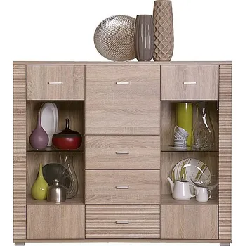 Komoda Vysoká komoda GRESTOR s barem dub sonoma