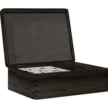 Úložný box vidaXL Dřevěná box s víkem 40x30x13 cm masivní borové dřevo [4017395] Barva: Černá