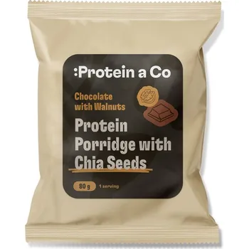 Fitness strava ProteinaCo proteinová kaše s chia 80 g Vyber si z těchto lahodných příchutí: Čokoláda s vlašským ořechem