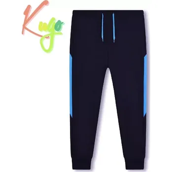 Chlapecké funkční tepláky Kugo WT7304B černá / modrý pruh