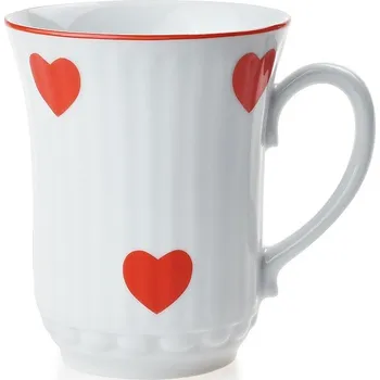Český porcelán, Dubí Hrnek Derby 250 ml srdce s červenou linkou