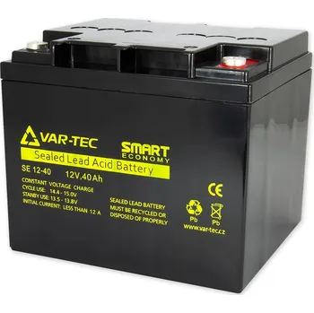 Záložní baterie Akku Smart Economy 12V/40Ah zálohování EZS, životnost 2-3 roky