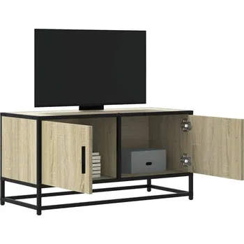 Obývací pokoj vidaXL TV skříňka 80 x 34,5 x 40 cm kompozitní dřevo a kov [848826] Barva: dub sonoma