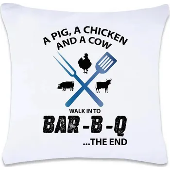 Dekorativní polštářek DOBRÝ TRIKO Polštář s potiskem BAR-B-Q 40 x 40 cm Oboustranný tisk: NE