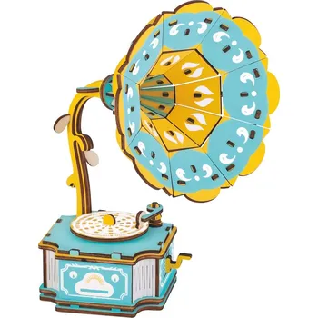 3D puzzle Woodcraft construction kit Woodcraft Dřevěné 3D puzzle Gramofon