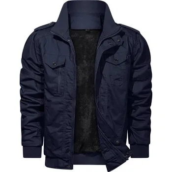 Pánský zimní kabát Pánská zimní bunda ND808 Barva: Tmavě Modrá, Velikost: 5XL